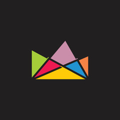 simple geometric triangles art logo vector