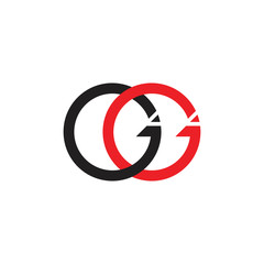 letters gg circle arrow linked geometric logo vector