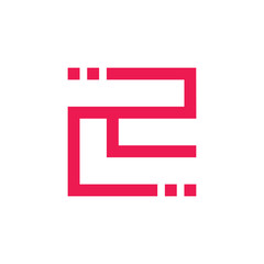 abstract letters c2 geometric dots line logo vector