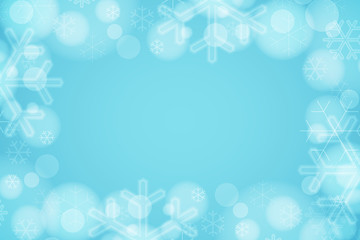 Blue winter background with snowflakes.