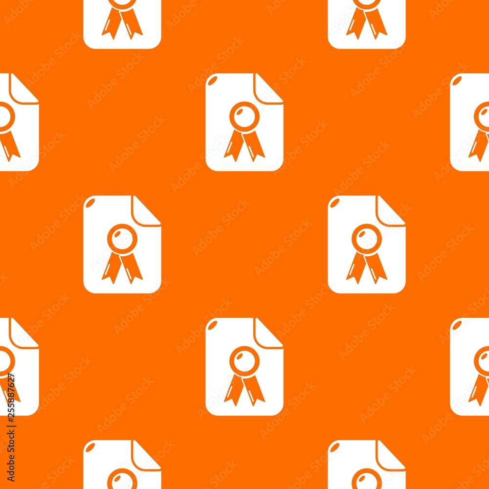 Poster certificate pattern vector orange for any web design best