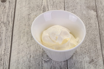 Sour cream in the bowl