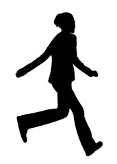 girl running body silhouette vector
