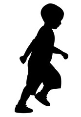 Fototapeta na wymiar cute boy running silhouette vector