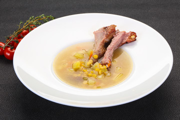 Peas soup with ribs