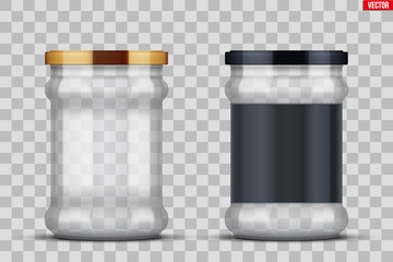 Transparent Glass Jars for canning and preserving.