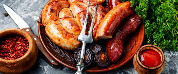 Barbecued pork sausages