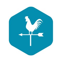 Weather vane with cock icon in simple style isolated vector illustration