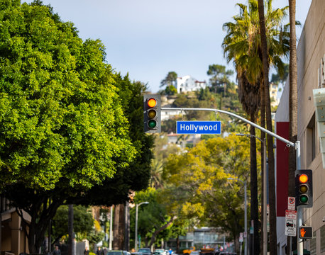 Hollywood Boulevard Street Sign In Los Angeles