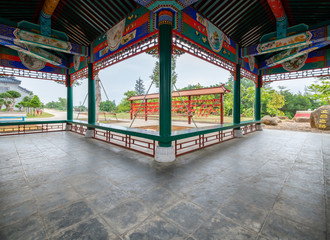 The corridor of the pavilion of Confucius Cultural city in Suixi County, Guangdong Province