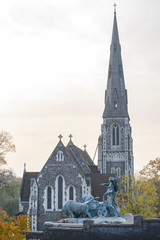 Exterior view of the famous St Alban's Church, Copenhagen