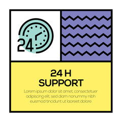 24 H SUPPORT ICON CONCEPT