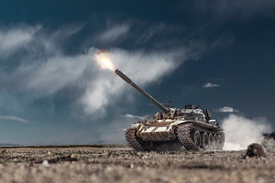 Shot From A Tank Russian Tank Shot On Range Smoke Explosions Military Stock  Photo - Download Image Now - iStock