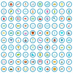100 hobby icons set in cartoon style for any design vector illustration