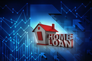Naklejka premium 3D rendering house loan