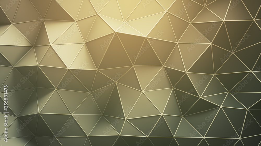 Poster triangulated polygonal surface abstract 3d rendering