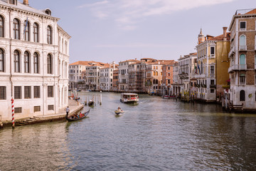 Panoramic view of Grand Canal (Canal Grande) from Rialto Bridge