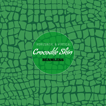 Reptile Alligator skin seamless pattern. Crocodile skin texture for textile design. Vector illustration.