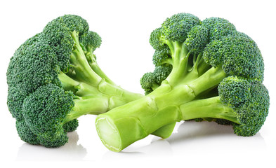 Delicious fresh broccoli, isolated on white background