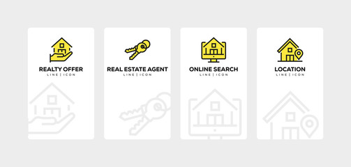 REAL ESTATE LINE ICON SET