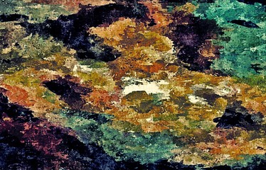 abstract psychedelic background with the texture of applying underpainting. Computer stylization of oil strokes of paint with brushes of different shapes and sizes