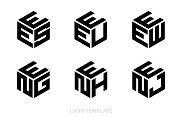 Fototapeta premium sześciokątne logo z trzema literami początkowymi. Vector template illustration.icon