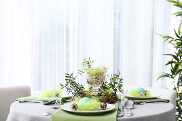Beautiful table set for Easter celebration
