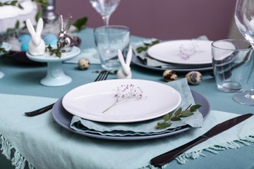 Beautiful table set for Easter celebration