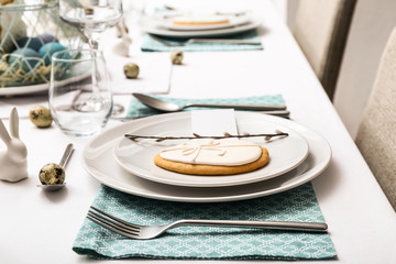 Table set for Easter celebration
