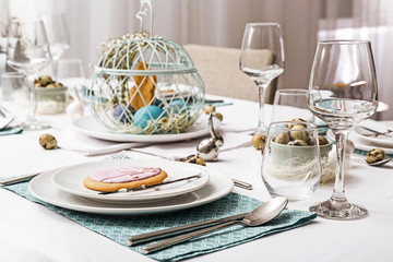 Table set for Easter celebration