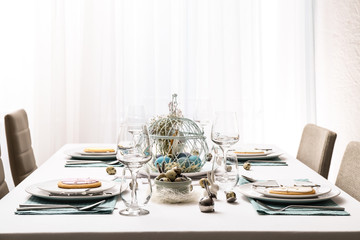 Table set for Easter celebration
