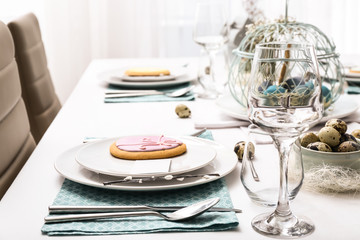Table set for Easter celebration
