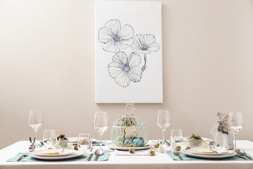 Table set for Easter celebration