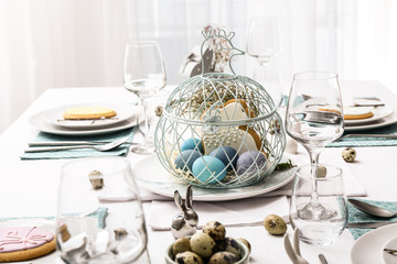 Table set for Easter celebration