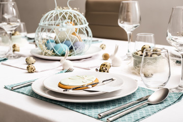 Table set for Easter celebration
