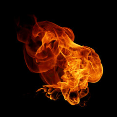 fire flames isolated on black background