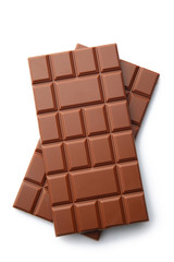 Tasty milk chocolate on white background