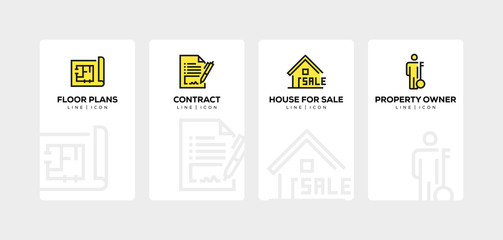REAL ESTATE LINE ICON SET