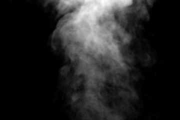 isolated smoke, abstract powder, water spray on black background, Out of focus