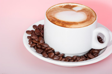 Hot milk mug with coffee design