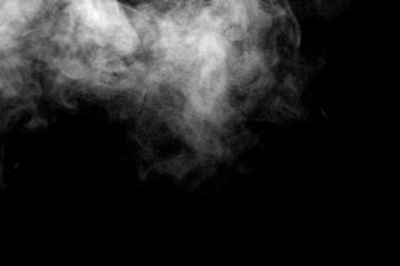 white smoke isolated on black background, abstract powder, water spray, Add smoke effect	