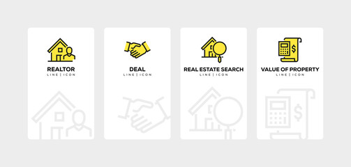 REAL ESTATE LINE ICON SET