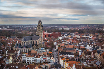 Fototapeta na wymiar View of Brugge from high tower