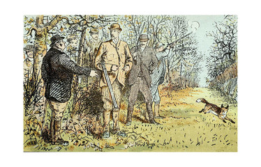 Hunting. Retro illustration