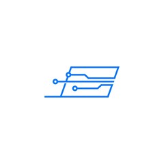 smart laptop tech logo vector icon illustration