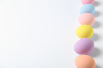Colorful Easter eggs on white background