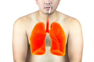 man smoking cause lung degeneration and cancer