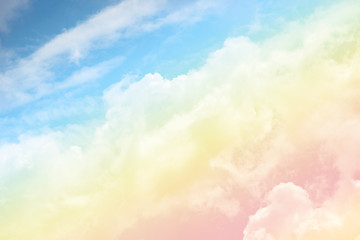Sun and cloud background with a pastel colored 
