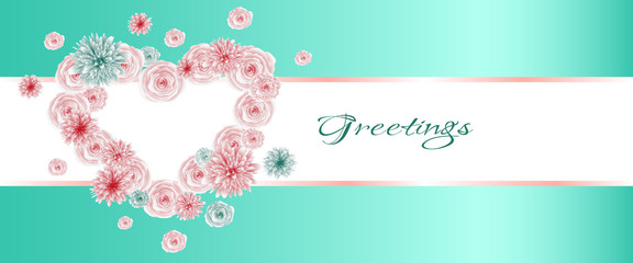 Floral ornament template for greeting card