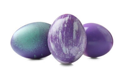 Beautiful Easter eggs on white background